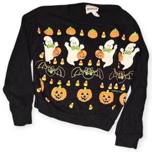 1990s Vintage Halloween Ghost Bat Pumpkin Candy Corn Sweatshirt Size 5/6 Unisex